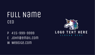 Horse Unicorn Gaming Business Card Image Preview