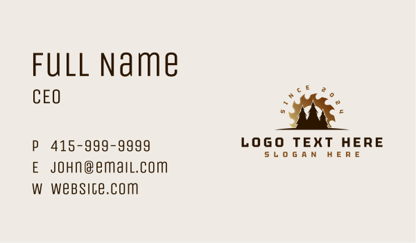 Sawmill Tree Woodworking Business Card Design Image Preview