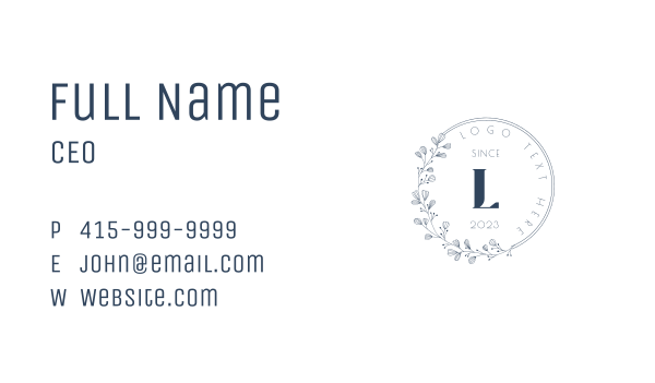 Organic Floral Letter Business Card Design Image Preview
