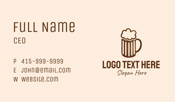 Brown Beer Mug Business Card Design Image Preview