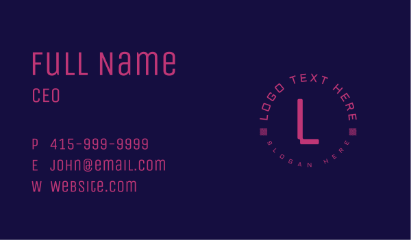 Neon Programmer Lettermark Business Card Design Image Preview