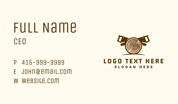 Woodcutting Log Saw Business Card Design Image Preview