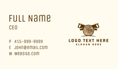 Woodcutting Log Saw Business Card Image Preview
