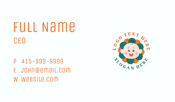 Cute Baby Flower Business Card Design Image Preview