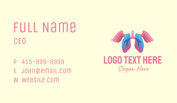 Pink Lung Wings Business Card Design Image Preview