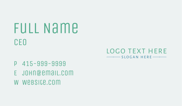 Elegant Minimalist Wordmark Business Card Design Image Preview