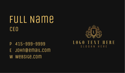 Golden Vine Royalty Shield  Business Card Image Preview