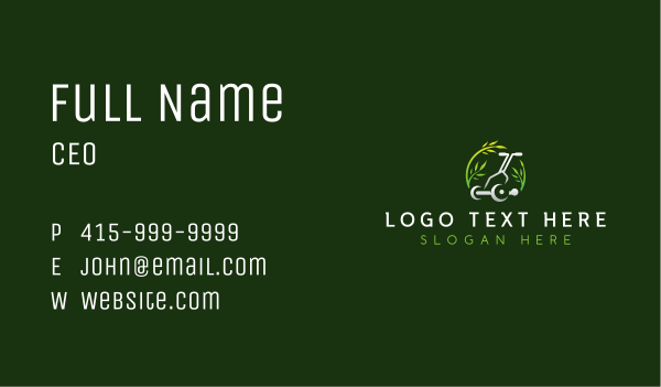 Plant Lawn Mower Business Card Design Image Preview