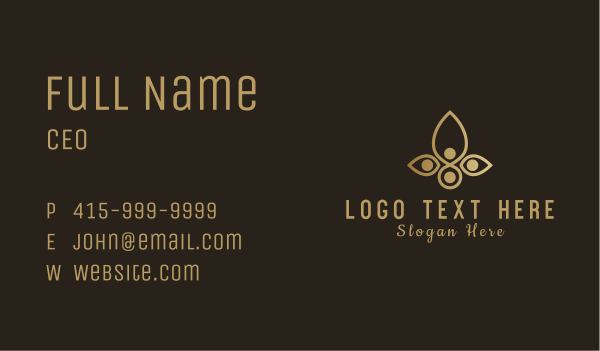 Gold Wellness Yoga Business Card Design Image Preview