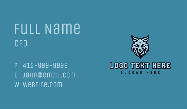 Fox Wolf Varsity Business Card Design Image Preview