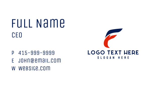 Logistics Transport Letter F Business Card Design Image Preview