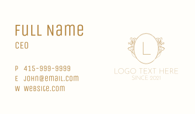 Floral Wreath Event Letter Business Card
