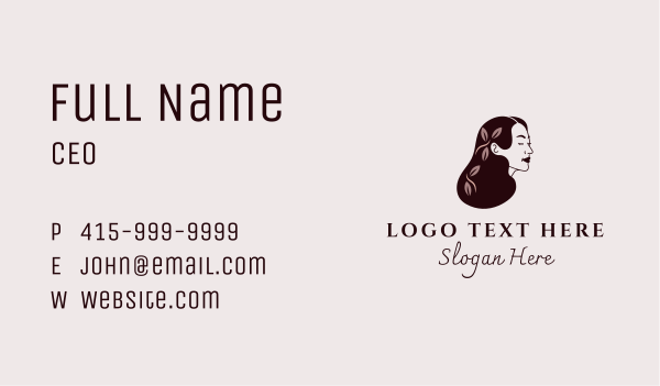 Natural Woman Goddess Business Card Design Image Preview