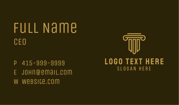 Golden Architecture Column Business Card Design Image Preview