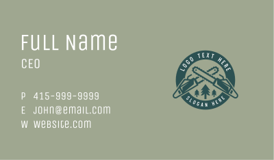 Chainsaw Forest Logging Business Card Image Preview
