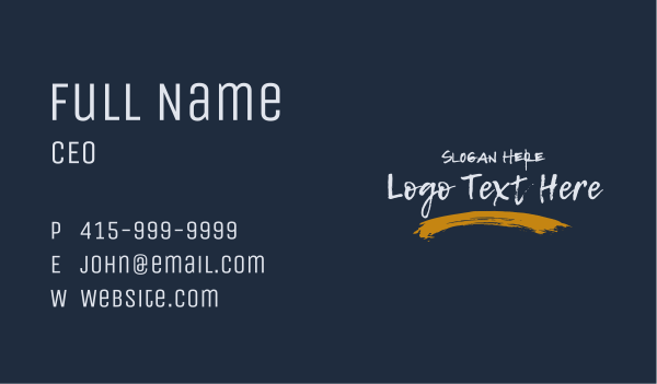 Freestyle Brush Wordmark Business Card Design Image Preview
