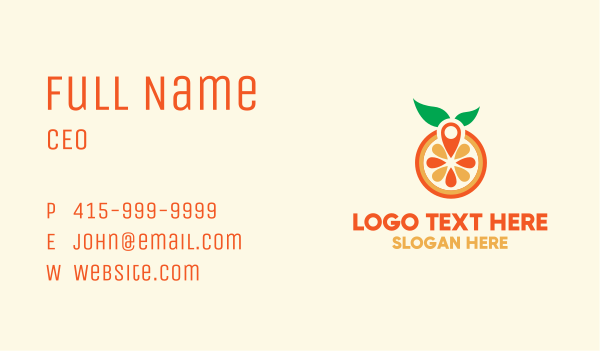 Orange Juice Pin  Business Card Design Image Preview