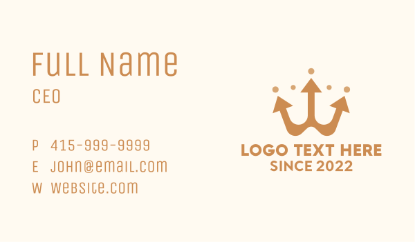 Trident Royal Crown  Business Card Design Image Preview