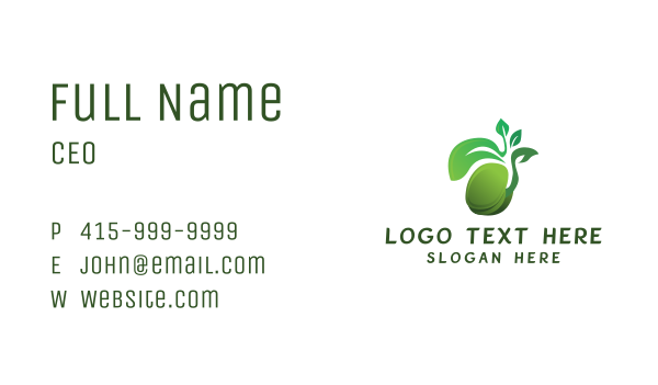 Green Seedling Plant Business Card Design Image Preview