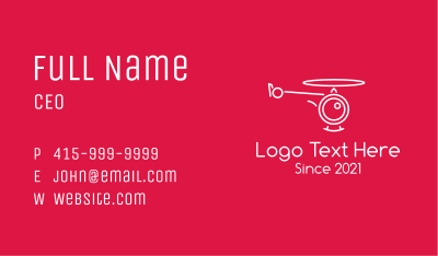 Minimalist Helicopter Camera Business Card