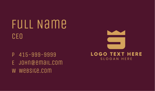 Gold Crown Letter G  Business Card Design Image Preview