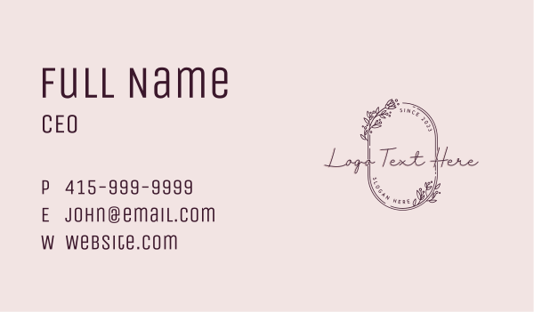 Floral Emblem Fashion Business Card Design Image Preview