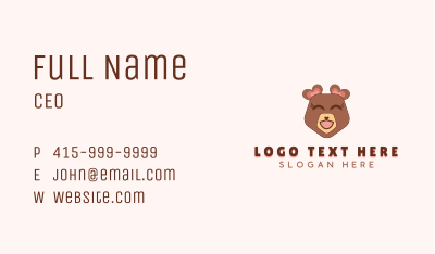 Teddy Bear Toy Heart Business Card Image Preview
