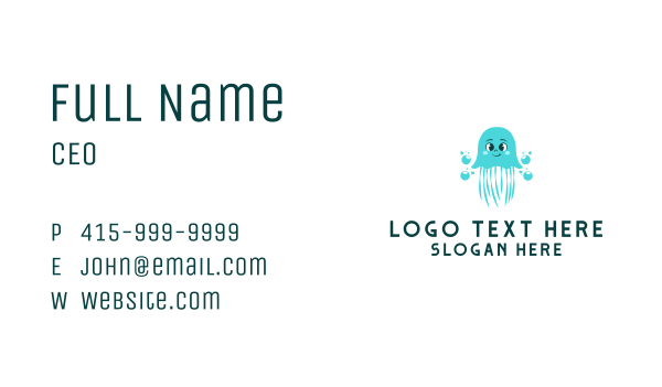 Cute Cartoon Jellyfish Business Card Design Image Preview
