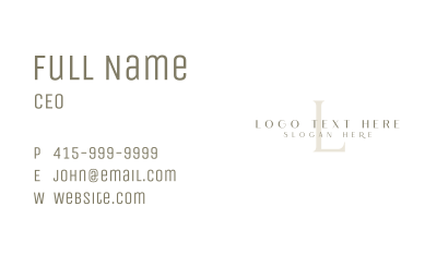 Minimalist Elegant Letter Business Card Image Preview