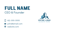 Blue Building Real Estate Business Card Image Preview