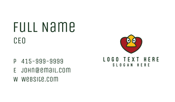 Duck Heart App  Business Card Design Image Preview
