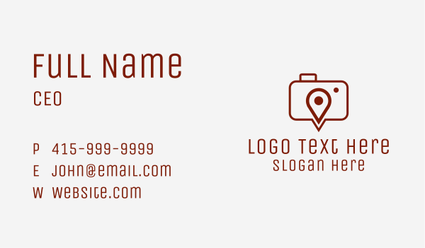 Camera GPS Location Pin Business Card Design Image Preview