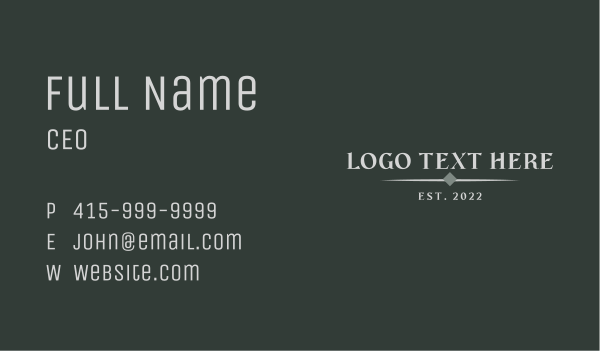 Elegant Generic Wordmark Business Card Design Image Preview