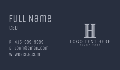 Law firm Column Letter H Business Card Image Preview