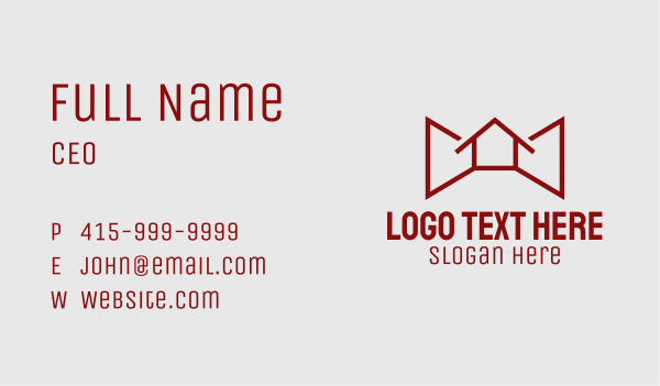 Red House Bow Tie  Business Card Design Image Preview