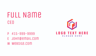 Gradient Abstract Cube Business Card Image Preview