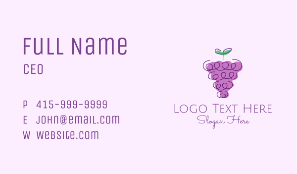 Grape Fruit Line Art  Business Card Design Image Preview