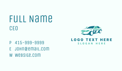 Sedan Car Cleaning Business Card Image Preview