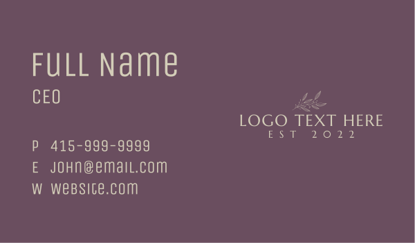 Botanical Brand Wordmark Business Card Design Image Preview