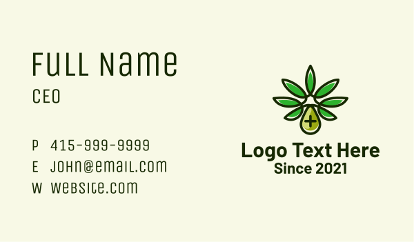 Medical Marijuana Oil Business Card Design Image Preview