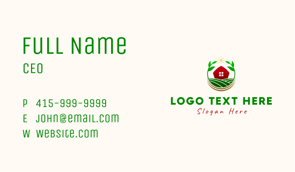 Nature Farm House Business Card Design Image Preview
