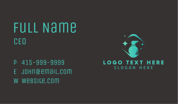 Sanitary Spray Bottle Business Card Design Image Preview