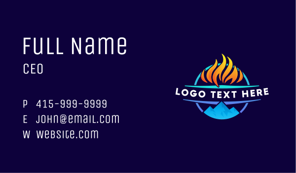 Flame Snowflake Air Condition Business Card Design Image Preview