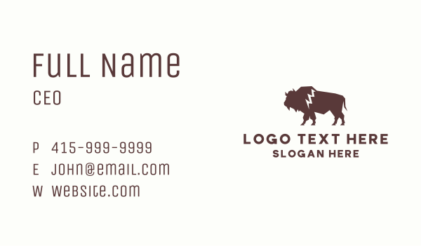 Animal Bison Wildlife Business Card Design Image Preview