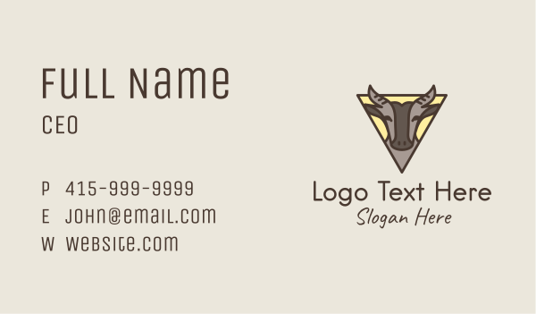 Triangular Water Buffalo Business Card Design Image Preview