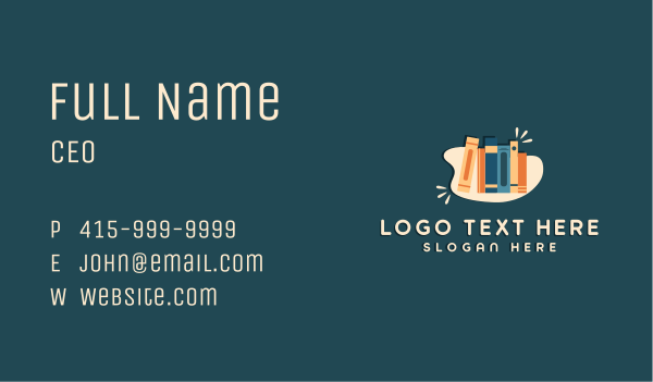 Creative Book Library Business Card Design Image Preview