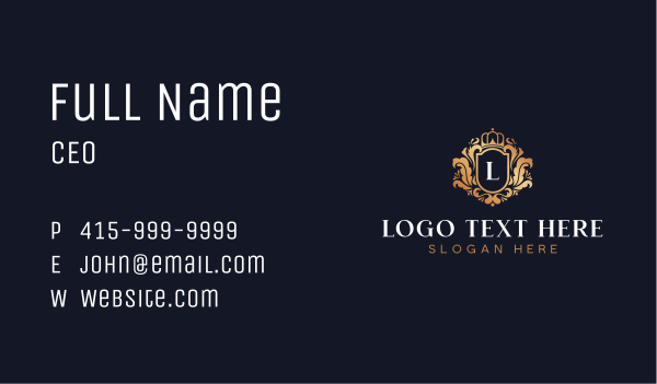 Regal Luxury Crest Business Card Design Image Preview
