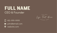 Classic Handwritten Wordmark Business Card Image Preview