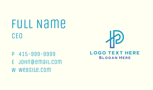 Gradient Generic Letter P Business Card Design Image Preview