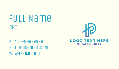 Gradient Generic Letter P Business Card Image Preview